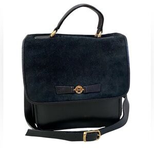 VTG Etienne Aigner classic top handle suede/leather satchel